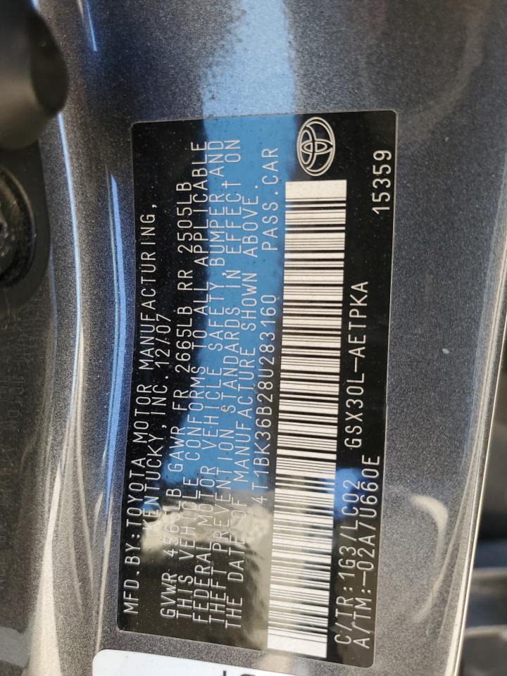 2008 Toyota Avalon Xl VIN: 4T1BK36B28U283160 Lot: 49356885