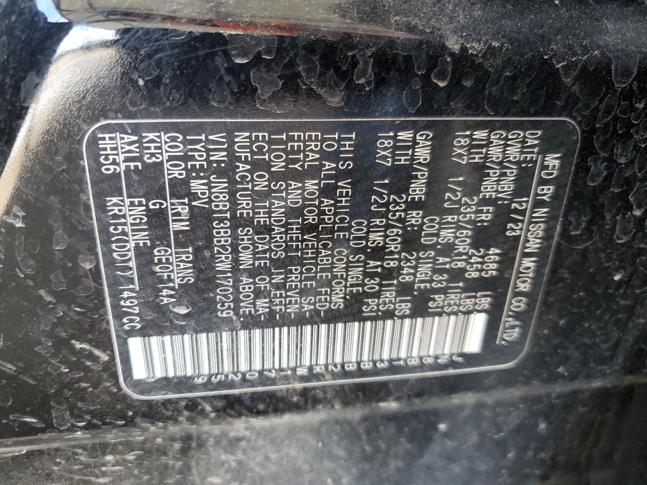JN8BT3BB2RW170259 NISSAN ROGUE 2024