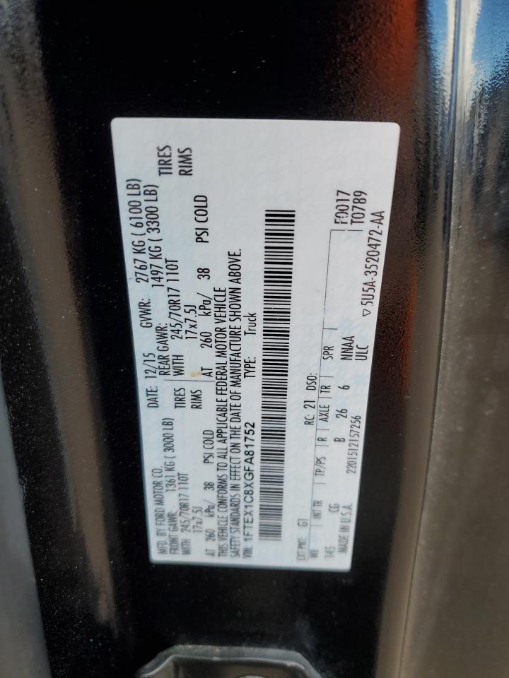 1FTEX1C8XGFA81752 FORD F-150 2016
