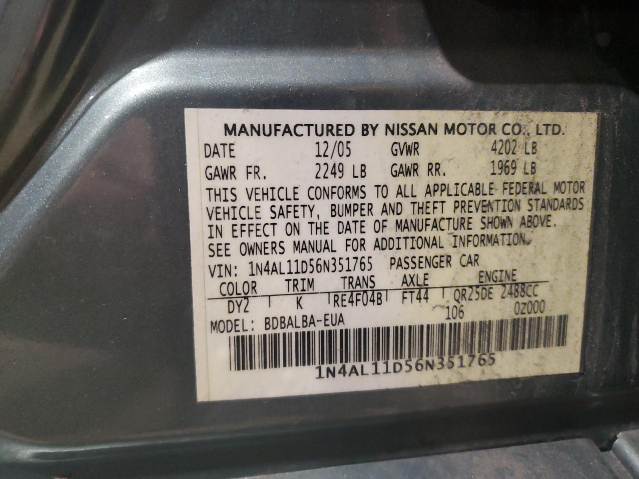 2006 Nissan Altima - Image 14