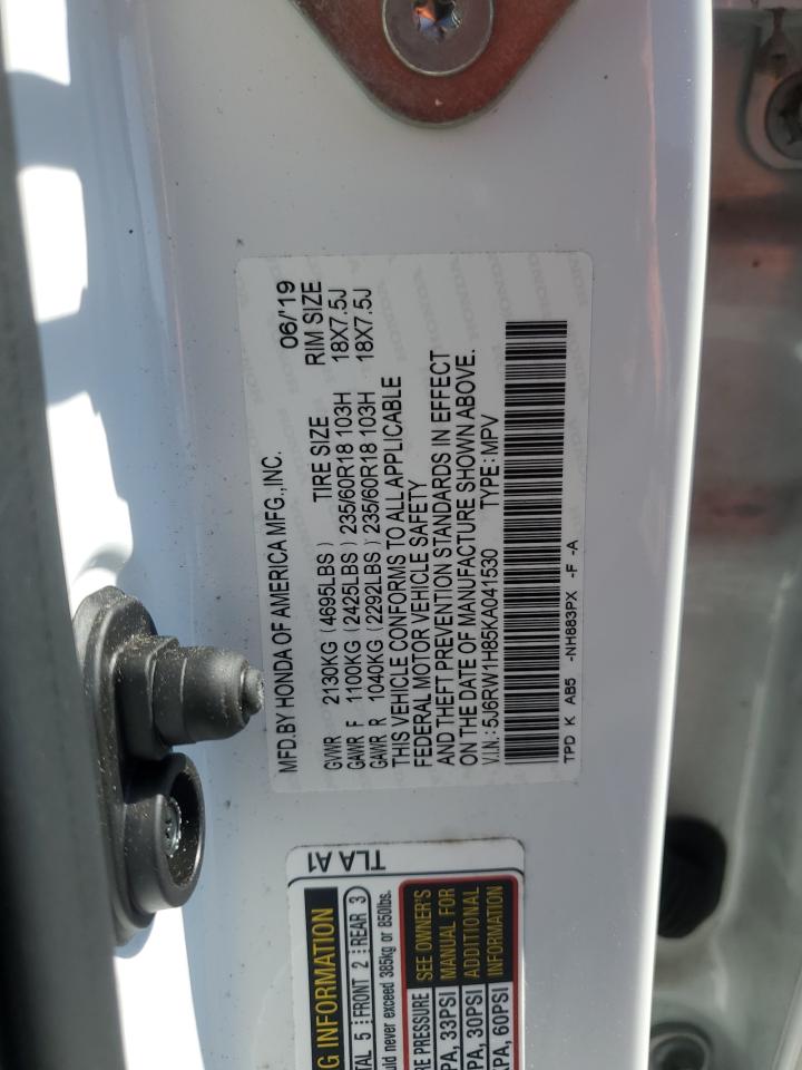 5J6RW1H85KA041530 HONDA CRV 2019