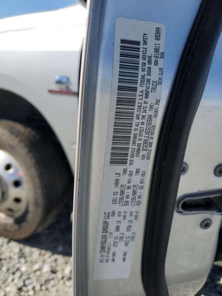 2014 Ram 3500 Laramie VIN: 3C63RRJLXEG192604 Lot: 49086685