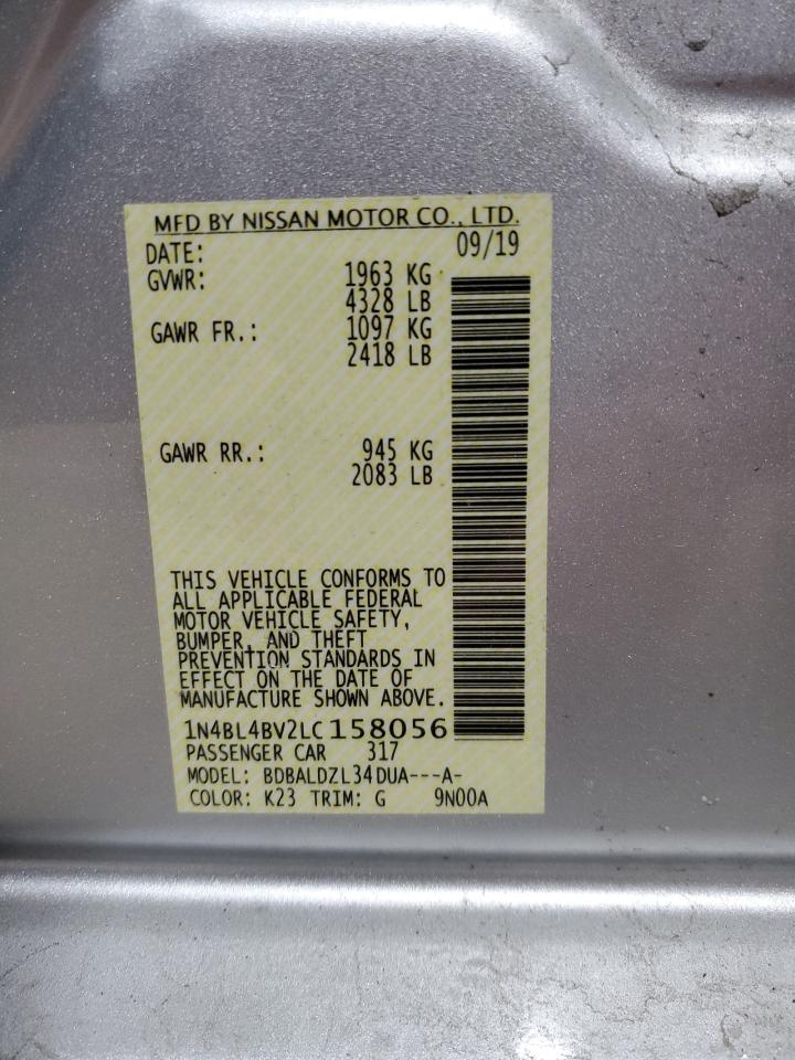 2020 Nissan Altima S VIN: 1N4BL4BV2LC158056 Lot: 50871385