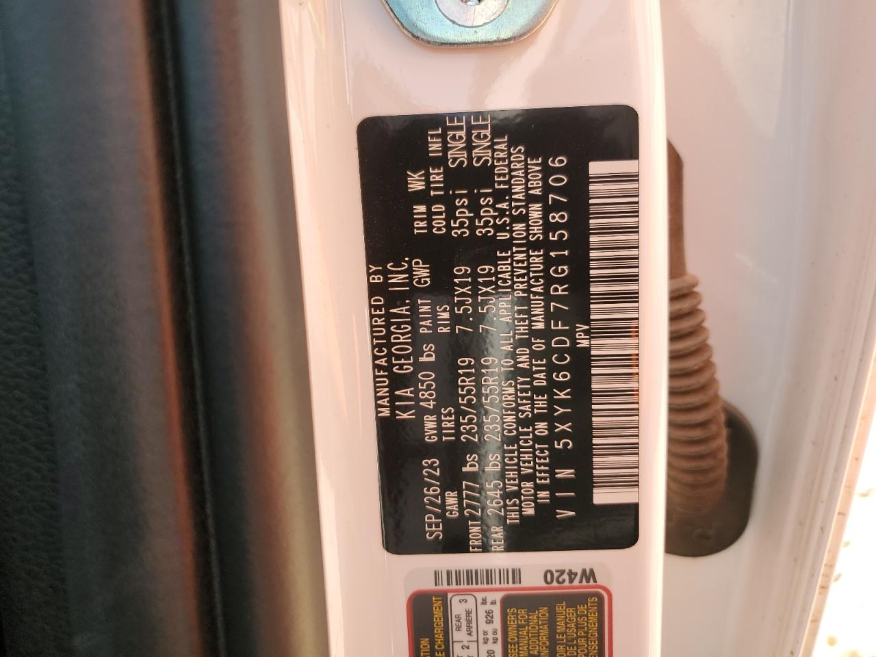 2024 Kia Sportage X Line VIN: 5XYK6CDF7RG158706 Lot: 50573625