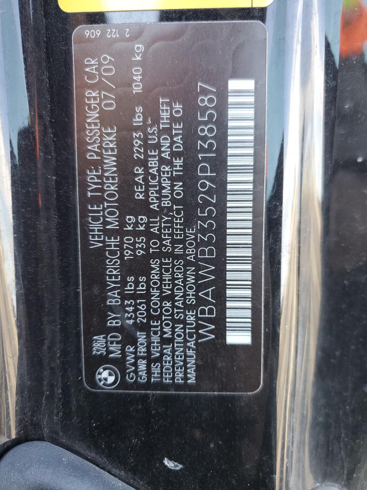 2009 BMW 328 I VIN: WBAWB33529P138587 Lot: 48781535