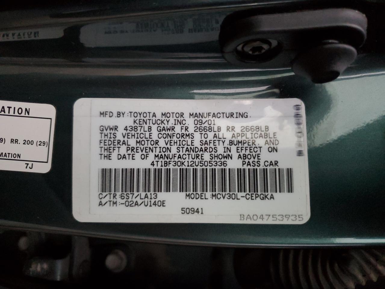 2002 Toyota Camry - Image 12
