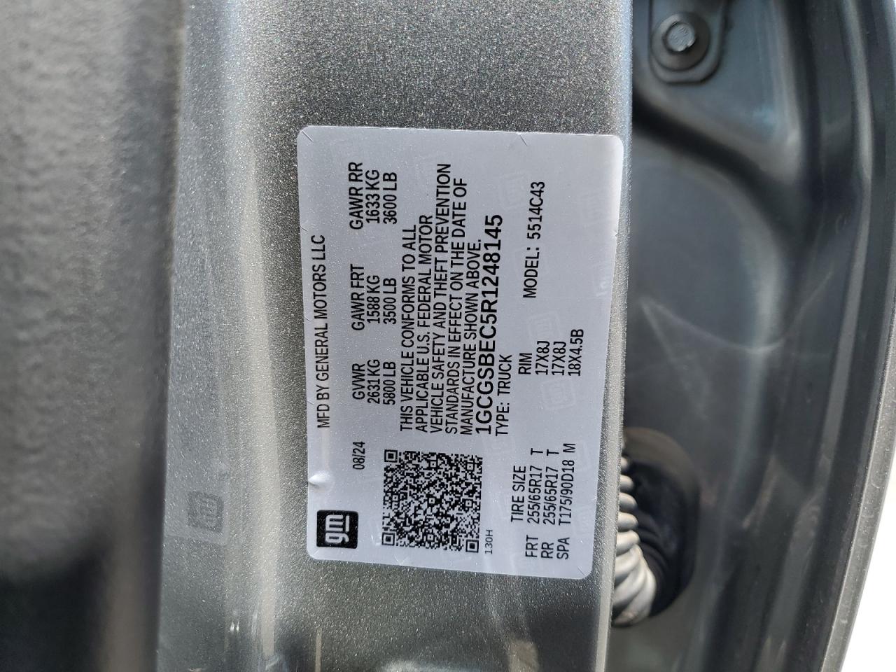 1GCGSBEC5R1248145 CHEVROLET COLORADO 2024