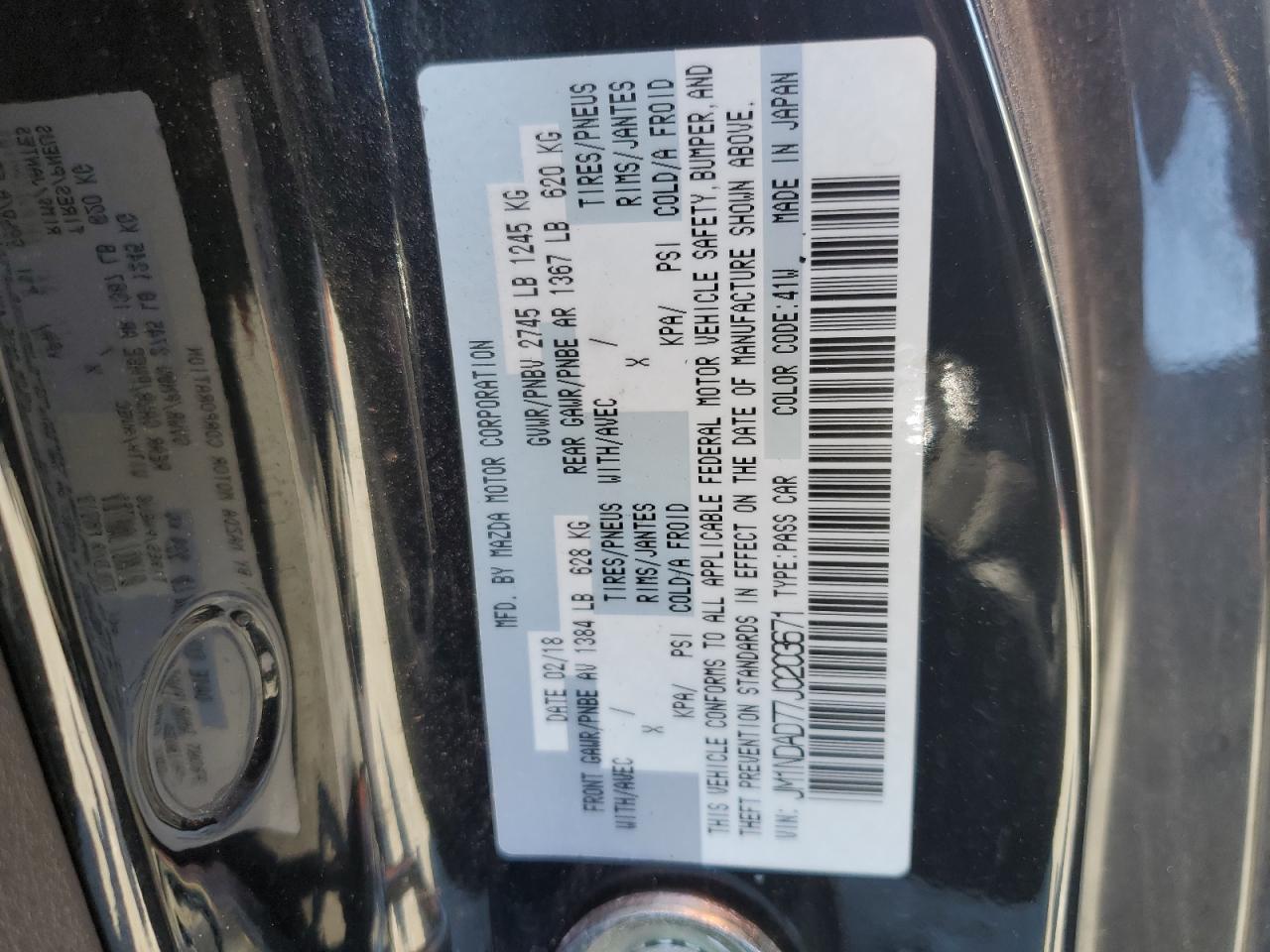 2018 Mazda Mx-5 Miata Grand Touring VIN: JM1NDAD77J0203671 Lot: 49456235
