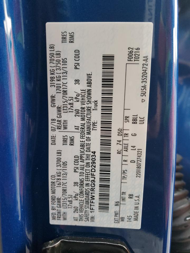 1FTFW1RG9JFD29034 FORD F150 2018