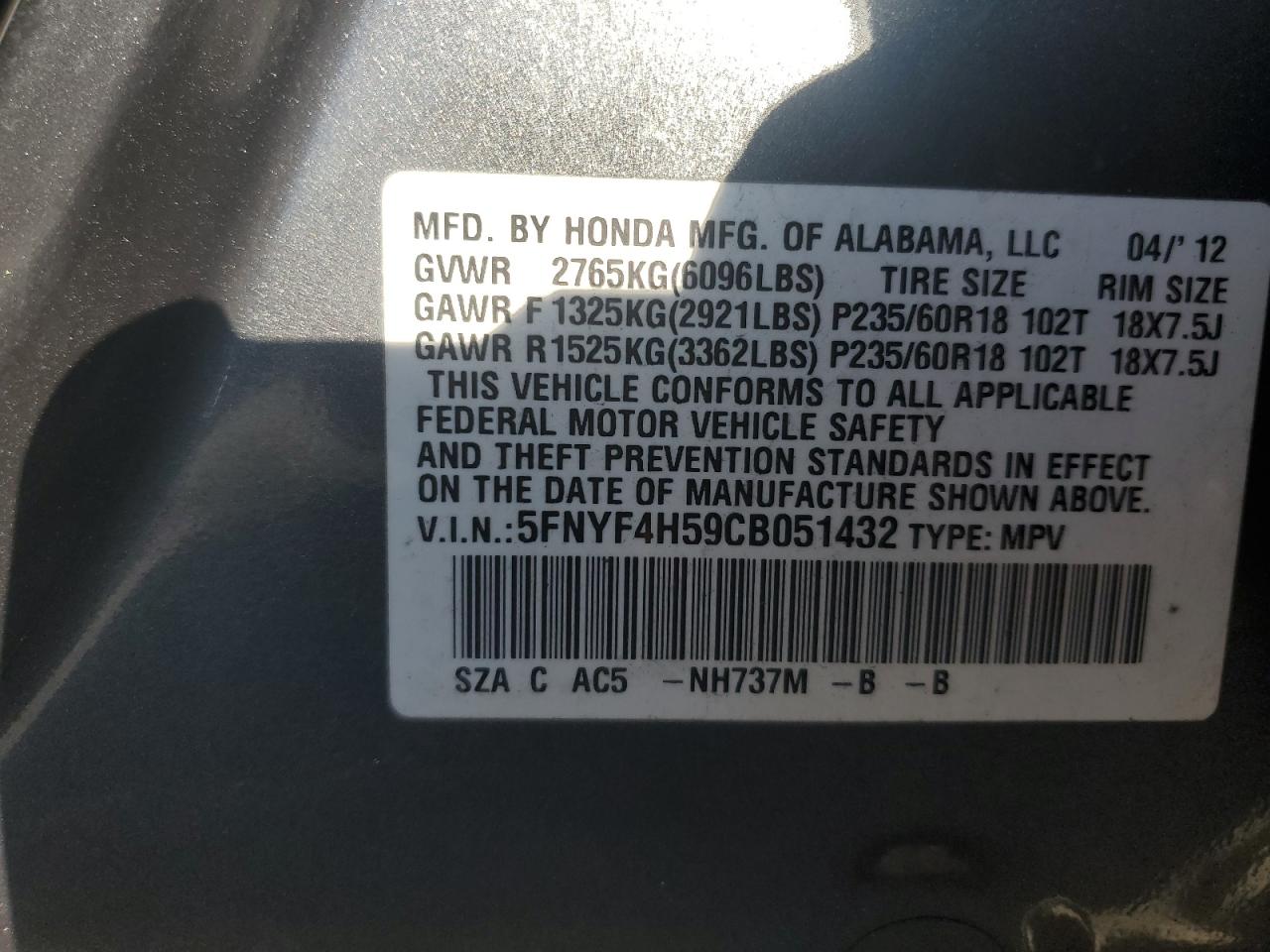 2012 Honda Pilot - Image 13