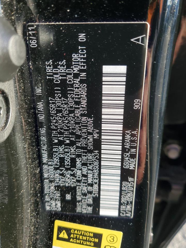 2011 Toyota Highlander Base VIN: 5TDBK3EH4BS087534 Lot: 48869415