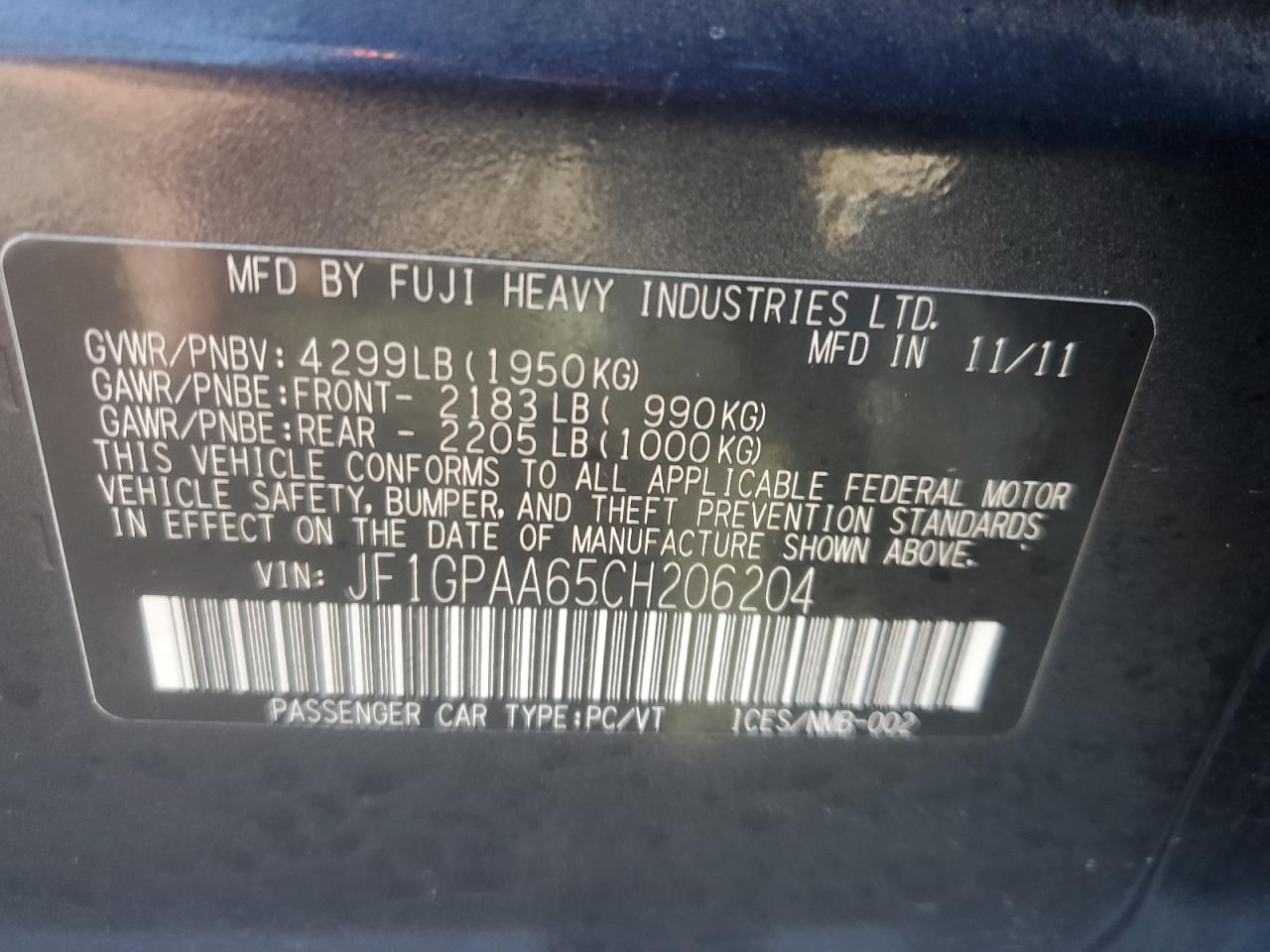 2012 Subaru Impreza - Image 12