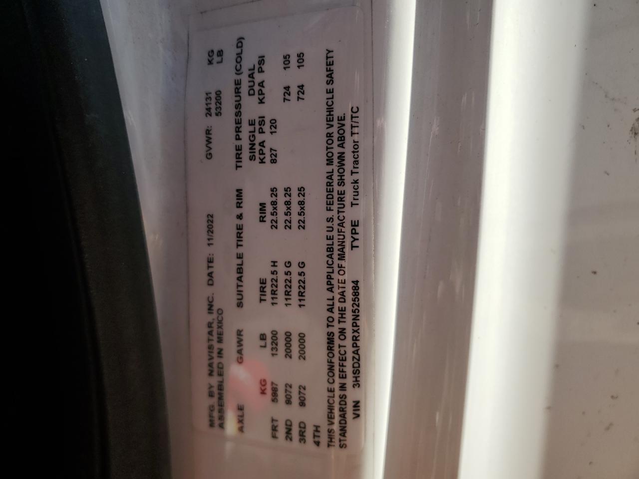 3HSDZAPRXPN525884 INTERNATIONAL ALL MODELS 2023