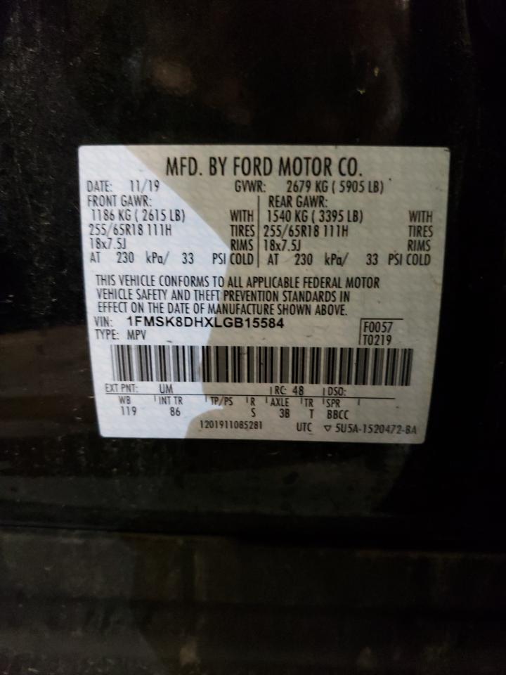 1FMSK8DHXLGB15584 FORD EXPLORER 2020