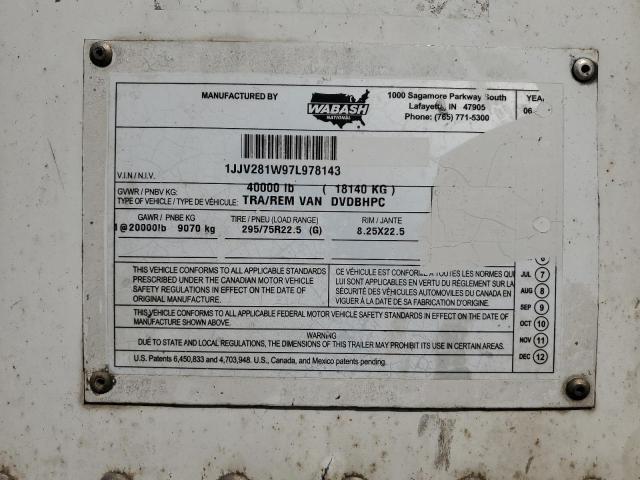 2007 WABASH DVDBHPC DRY VAN TRAILER