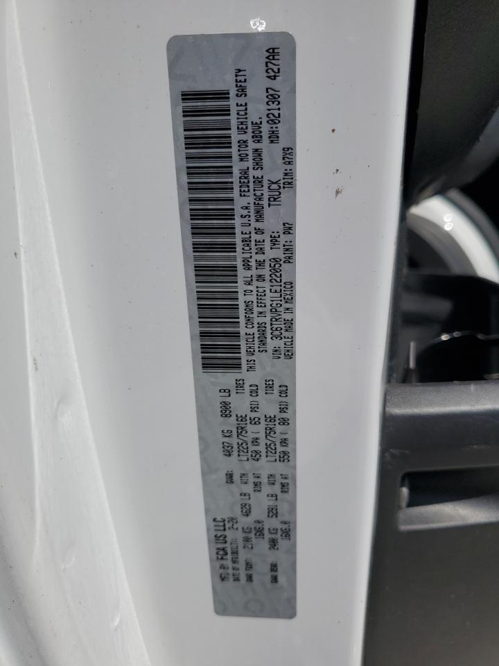 2020 Ram Promaster 2500 2500 High VIN: 3C6TRVPG1LE122050 Lot: 49384055