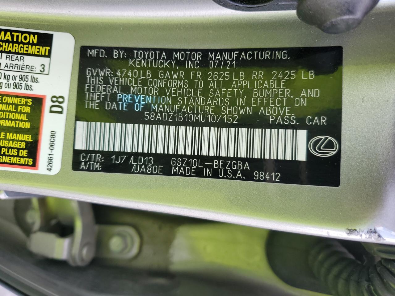 2021 Lexus ES - Image 12