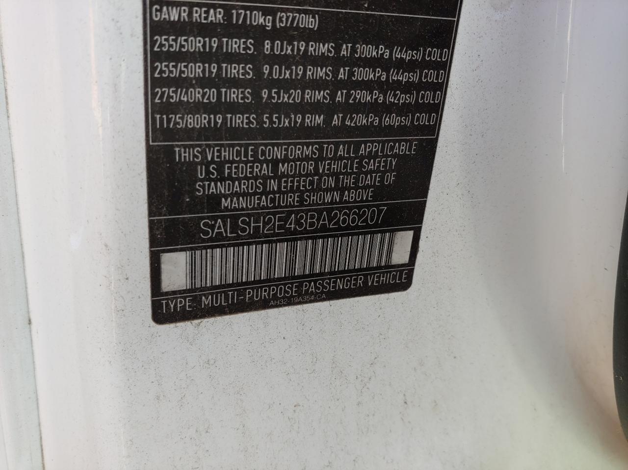 2011 Land Rover Range Rover Sport Sc VIN: SALSH2E43BA266207 Lot: 49084515