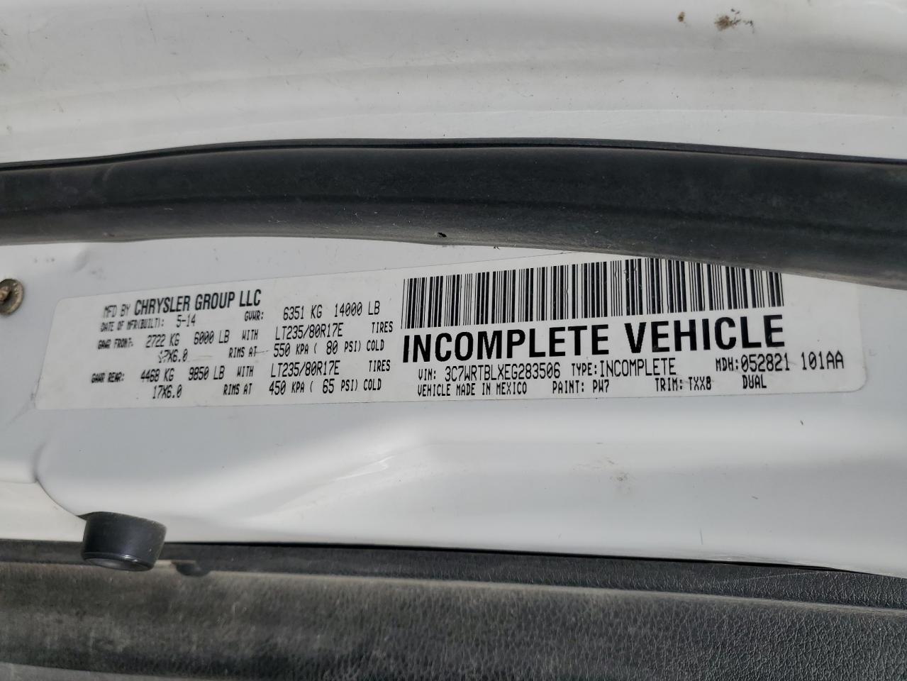 3C7WRTBLXEG283506 2014 Ram 3500