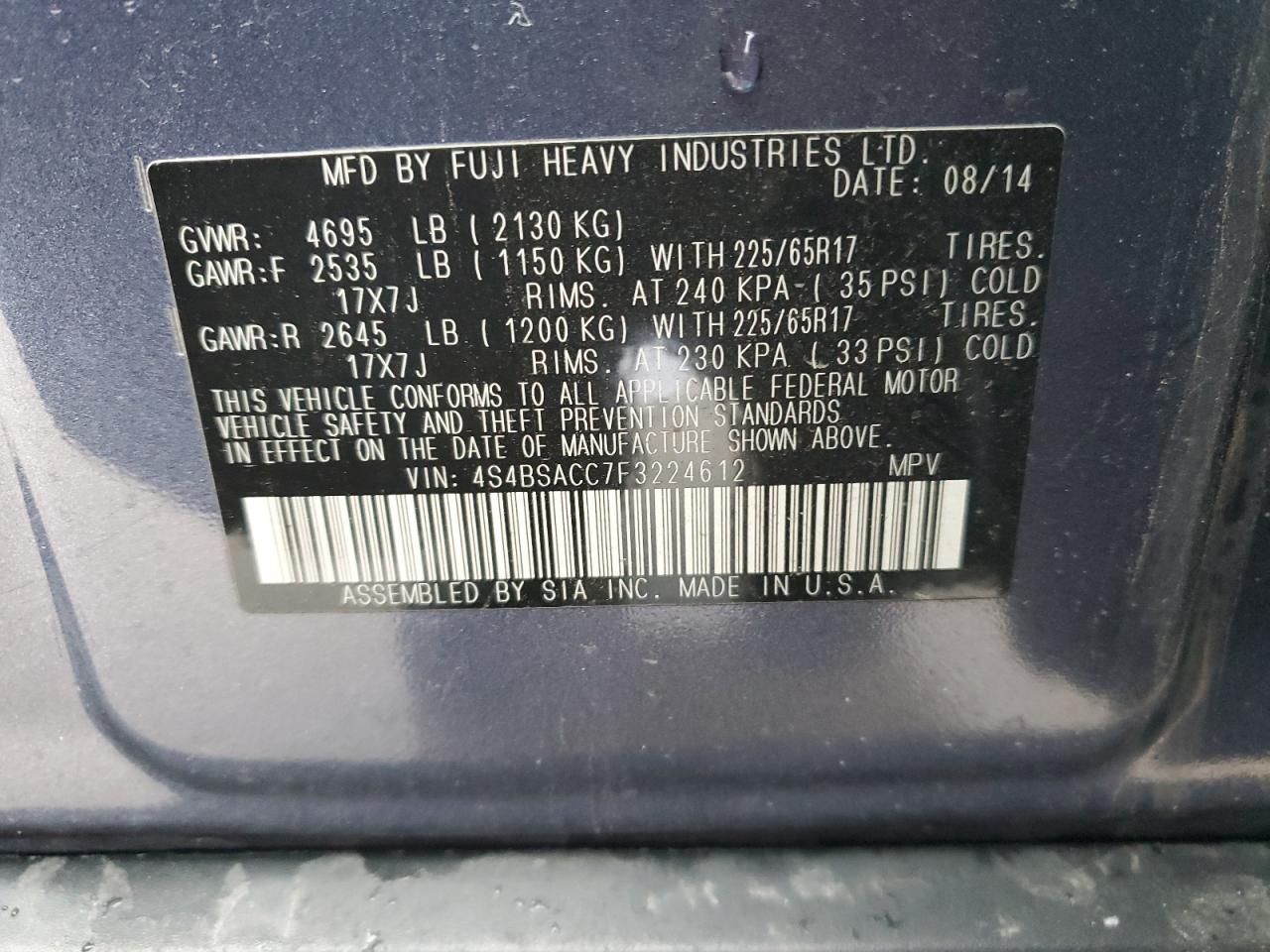 2015 Subaru Outback - Image 12