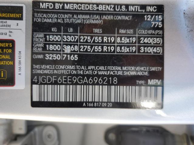 2016 MERCEDES-BENZ GL 450 4MATIC