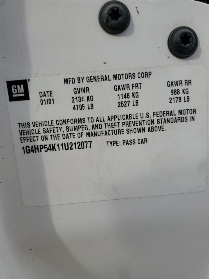 2001 Buick Lesabre Custom VIN: 1G4HP54K11U212077 Lot: 50655945