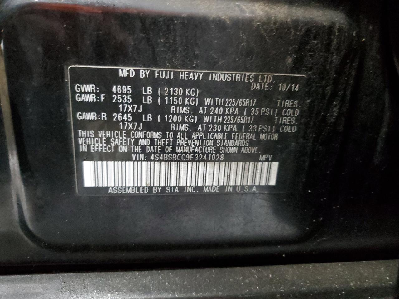 2015 Subaru Outback - Image 14