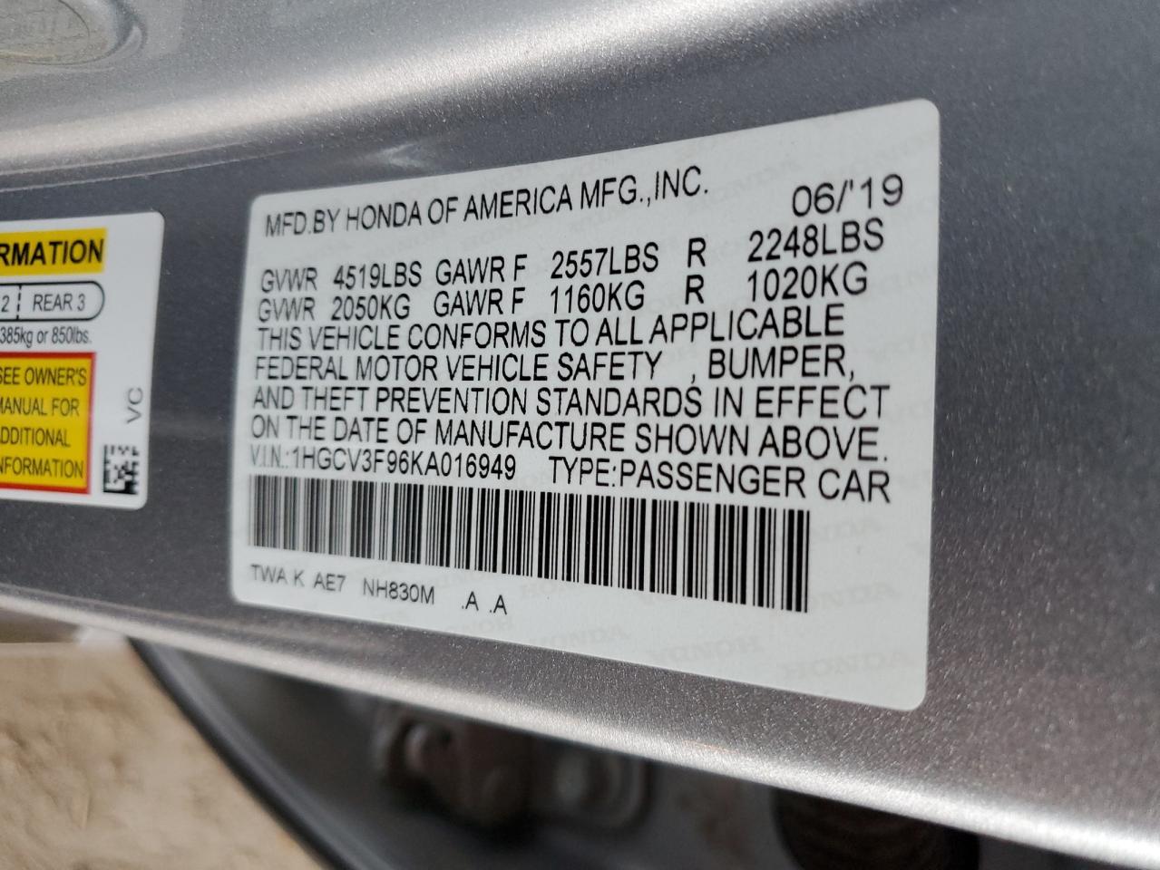 2019 Honda Accord - Image 14