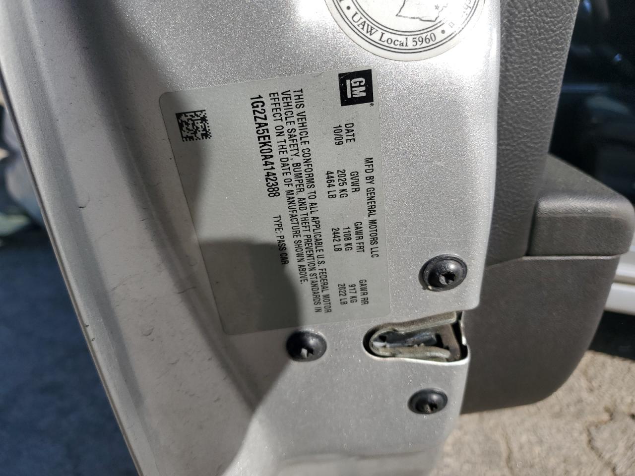 2010 Pontiac G6 VIN: 1G2ZA5EK0A4142388 Lot: 50421705