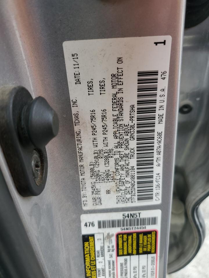 5TFBZ5DN0GX001104 TOYOTA TACOMA 2016