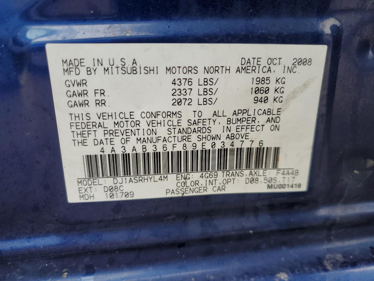 2009 Mitsubishi Galant - Image 12