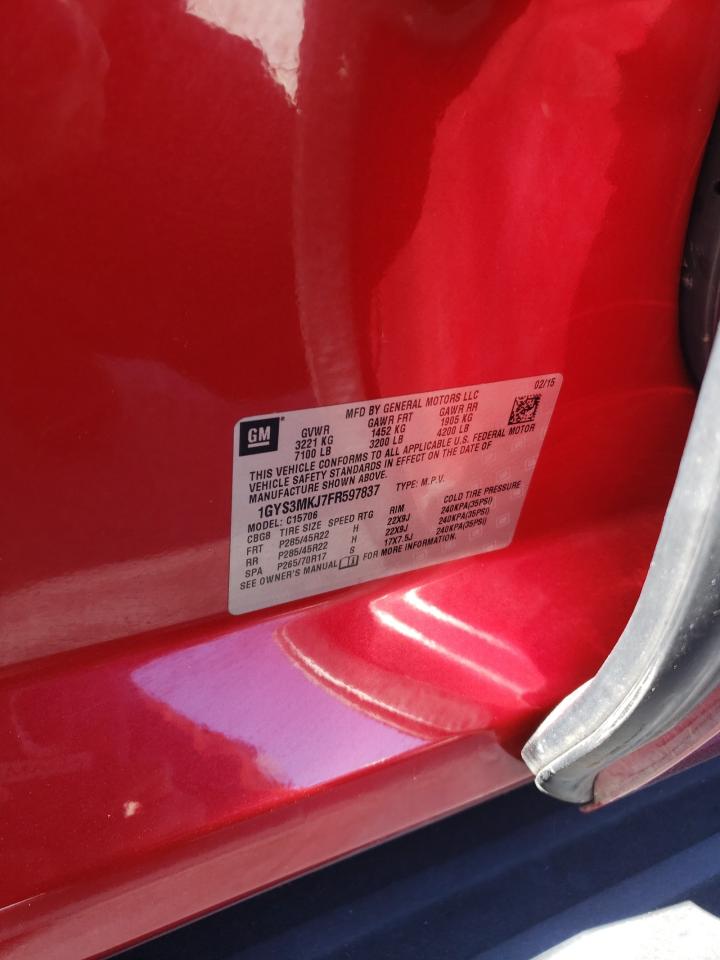 2015 Cadillac Escalade Luxury VIN: 1GYS3MKJ7FR597837 Lot: 49821745