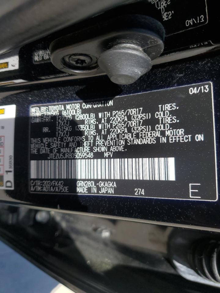 2013 Toyota 4Runner Sr5 VIN: JTEZU5JR8D5059548 Lot: 45333715