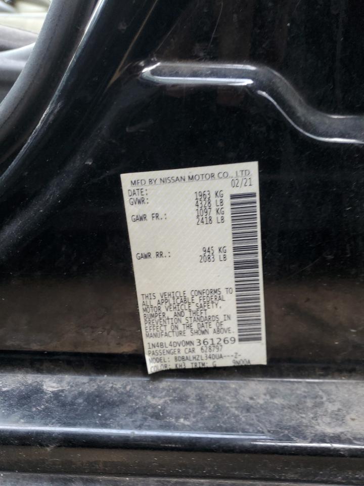 2021 Nissan Altima Sv VIN: 1N4BL4DV0MN361269 Lot: 82674354