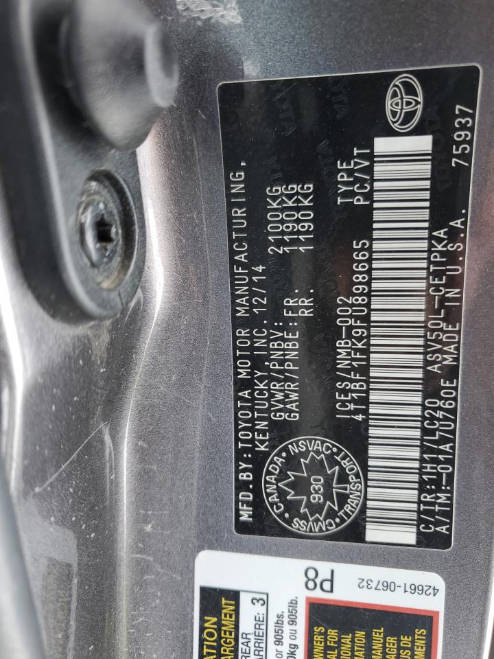 4t1bf1fk9fu898665 4T1BF1FK9FU898665 2015 Toyota Camry Le