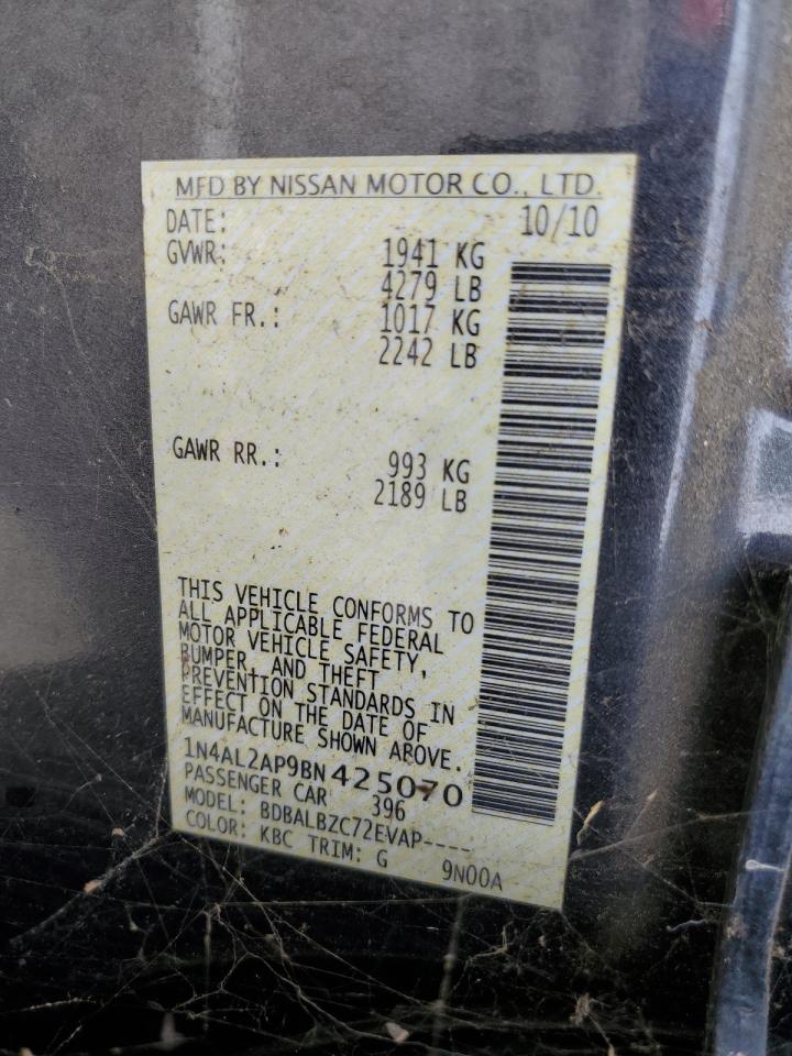 2011 Nissan Altima Base VIN: 1N4AL2AP9BN425070 Lot: 65575895