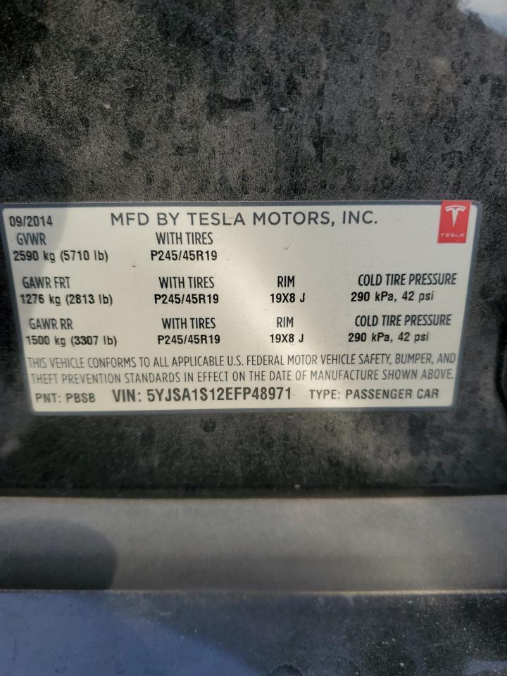 2014 Tesla Model S VIN: 5YJSA1S12EFP48970 Lot: 50099795
