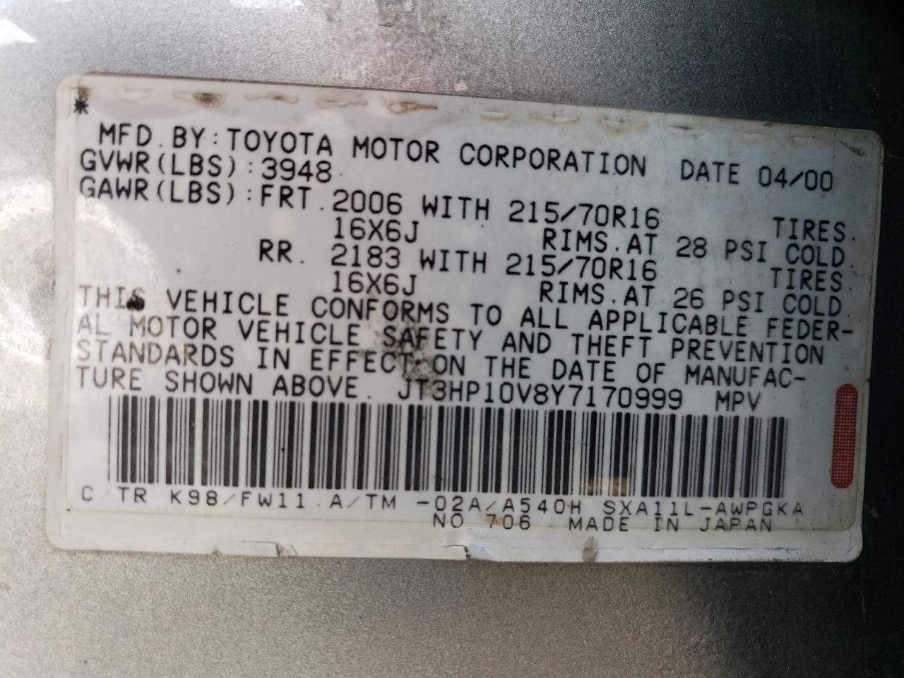 2000 Toyota RAV 4 - Image 13