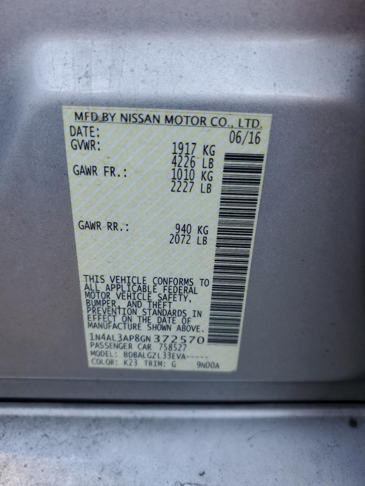 1N4AL3AP8GN372570 NISSAN ALTIMA 2016