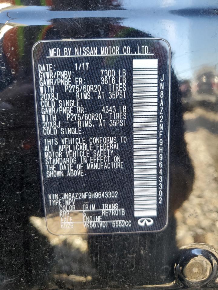 2017 Infiniti Qx80 Base VIN: JN8AZ2NF9H9643302 Lot: 46677445