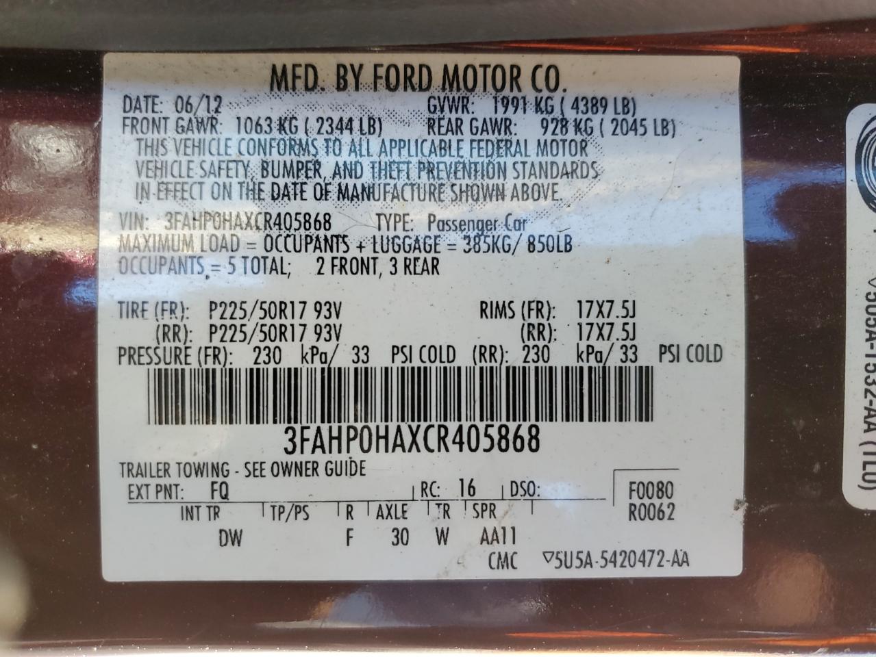 2012 Ford Fusion - Image 13