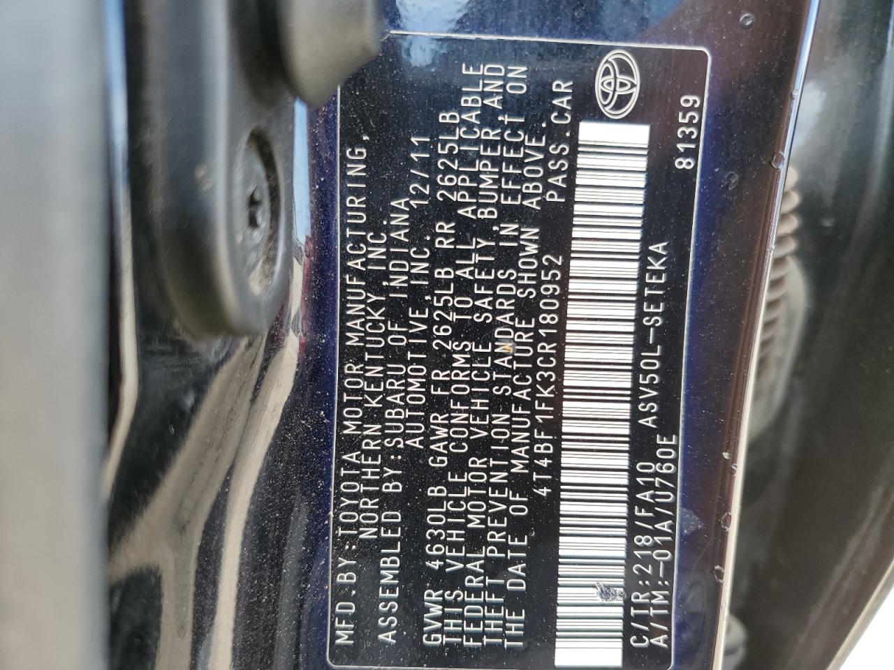 2012 Toyota Camry - Image 12