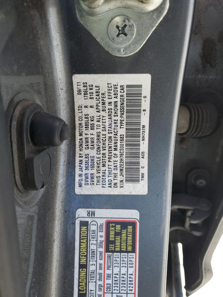 2012 Honda Insight Ex VIN: JHMZE2H76CS001683 Lot: 49061885