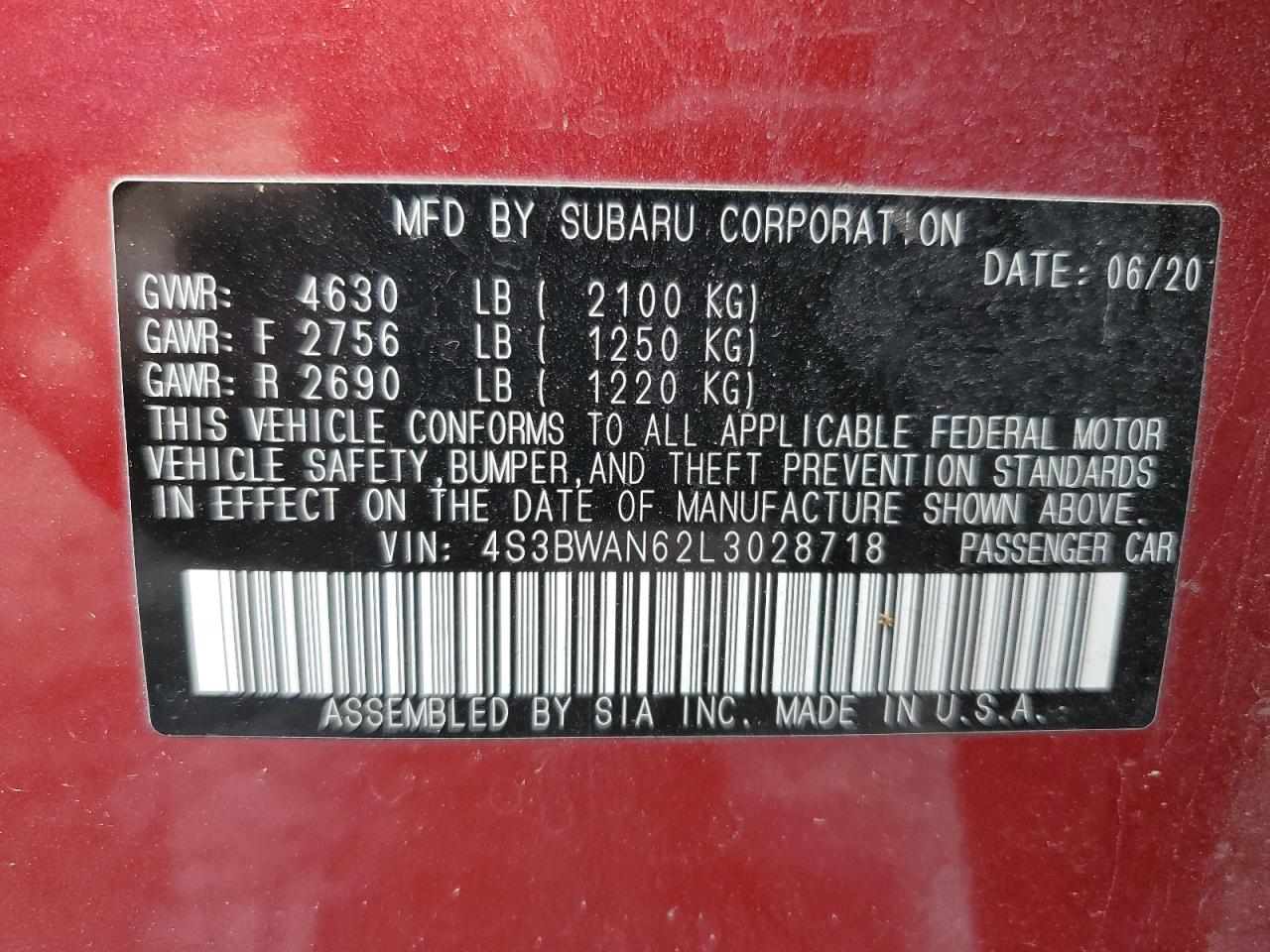 2020 Subaru Legacy - Image 12