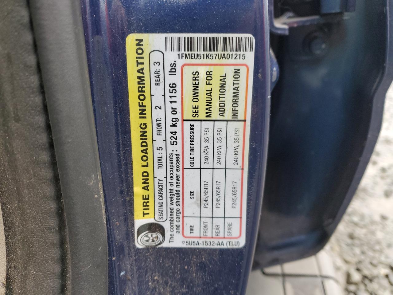 2007 Ford Explorer Sport Trac Xlt VIN: 1FMEU51K57UA01215 Lot: 49043355