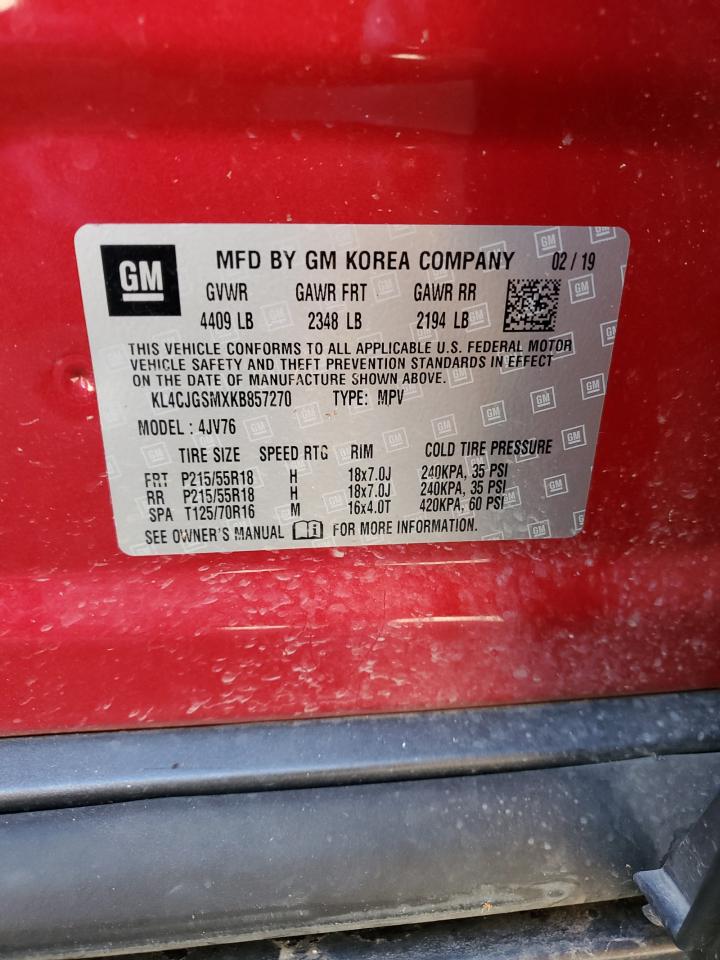 2019 Buick Encore Essence VIN: KL4CJGSMXKB857270 Lot: 49980265