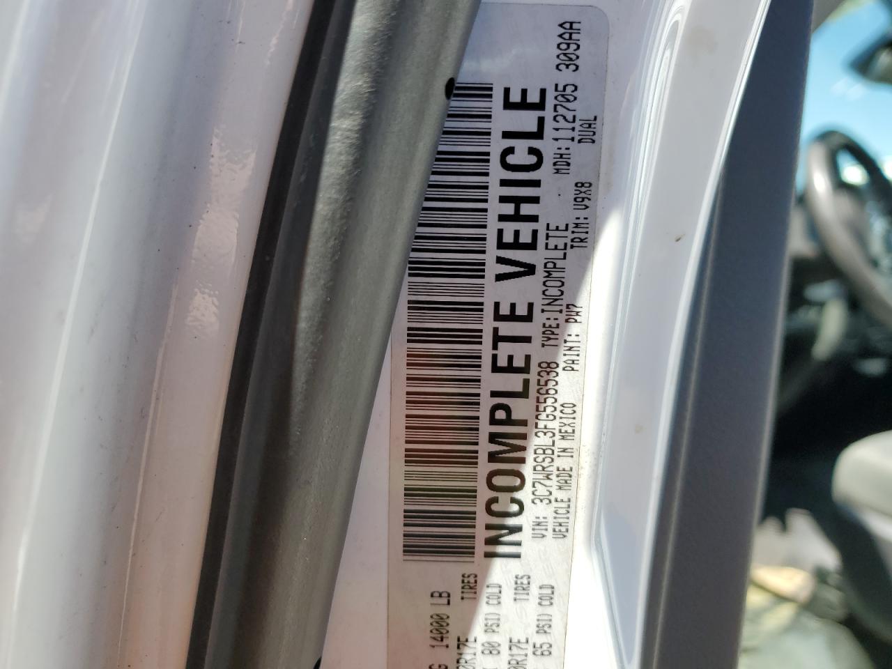 2015 Ram 3500 VIN: 3C7WRSBL3FG556538 Lot: 50254575