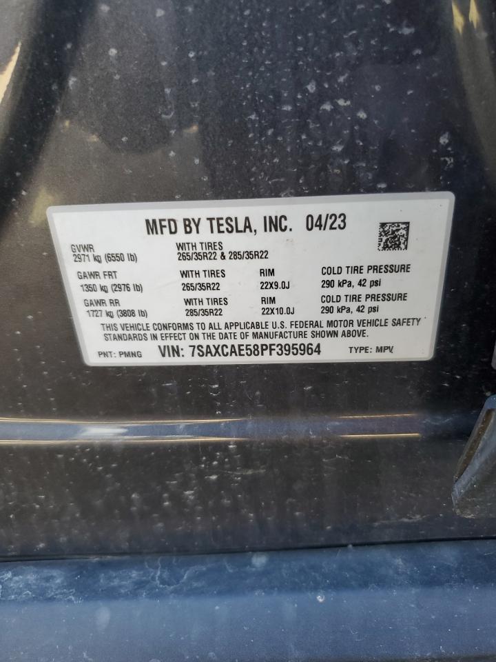 2023 Tesla Model X VIN: 7SAXCAE58PF395964 Lot: 50289865