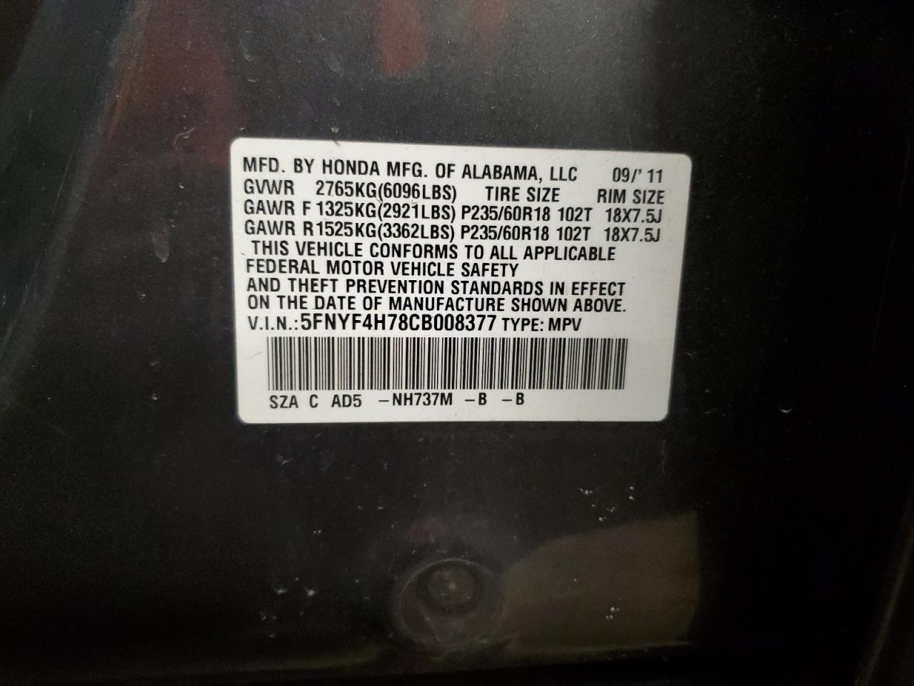 2012 Honda Pilot - Image 13