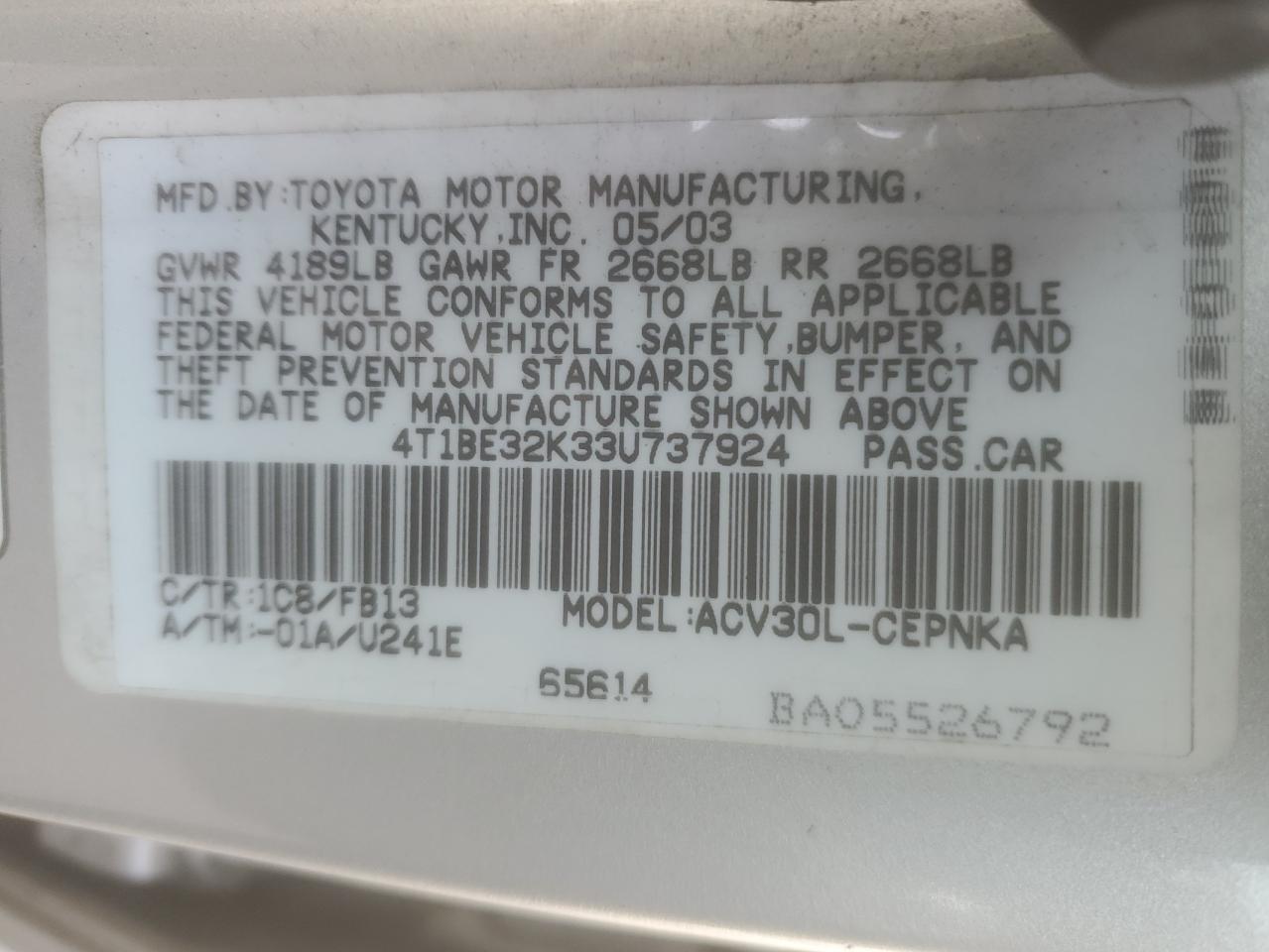 2003 Toyota Camry - Image 12